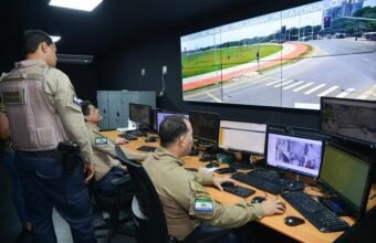 Agentes do DOT na Serra atuando em cruzamento de Laranjeiras onde o idoso desaparecido foi localizado.